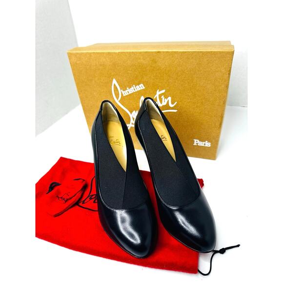 Christian Louboutin Toot Couverte 100 Black Elasticized Leather Booties EU 36.5 - Picture 2 of 11